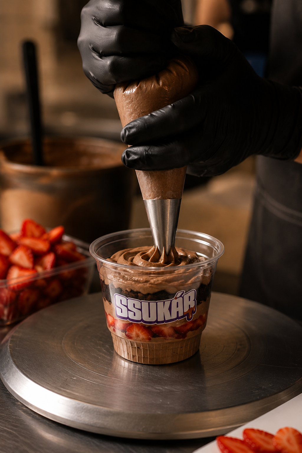 Preparando postres SSUKÁR a mano